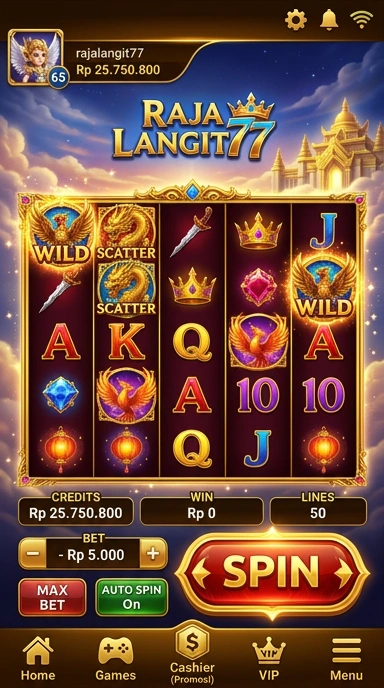 Pratinjau antarmuka rajalangit77 — aplikasi APK resmi Android v2.6.4